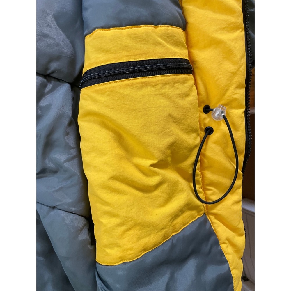 Vintage Gerry Mens Extra Large Winter Jacket Yellow Black Colorblock Puffer Coat - Picture 6 of 16